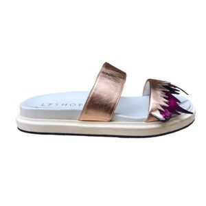 L’F SHOES ciabatta donna con frange laminate