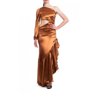 BOHEMIAN VÍ abito rouches spagnola bronzo