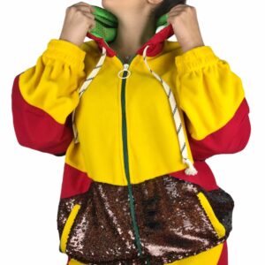 YLENIA WHITE felpa cappuccio pailettes