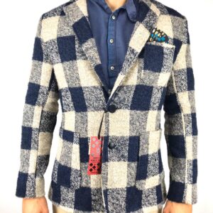 NEILL KATTER giacca leo quadroni blu