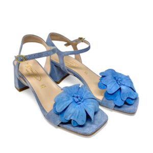 BIANCA DI sandalo camoscio avio