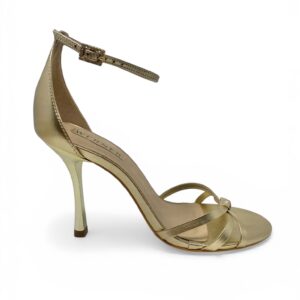 WERNER sandalo champagne tacco oro