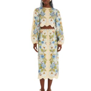 FARM RIO completo panna e ricami